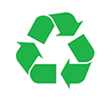 Recyclable paper symbol from The Paper Mill Store